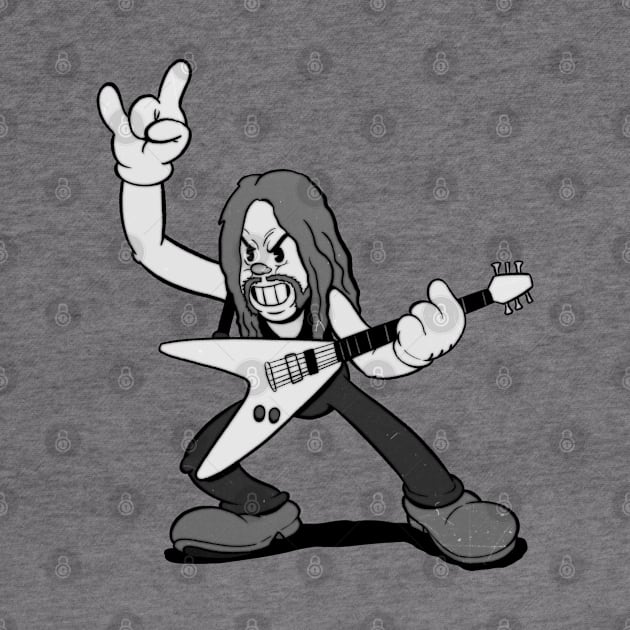 Metal singer in 1930s rubber hose cartoon cuphead style! by Kevcraven